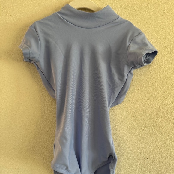 Light Blue Short Sleeve Dance/Gymnastics Leotard – Girls - Picture 1 of 3